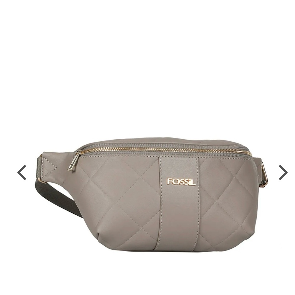 Fossil Quilted Taupe Belt Bag
